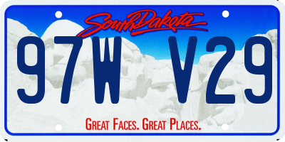 SD license plate 97WV29