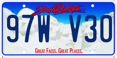 SD license plate 97WV30