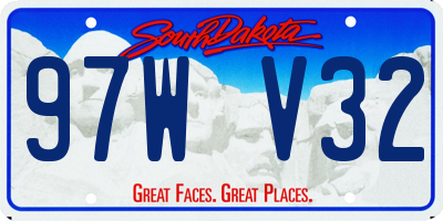 SD license plate 97WV32