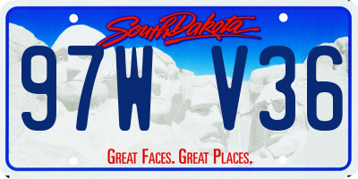 SD license plate 97WV36