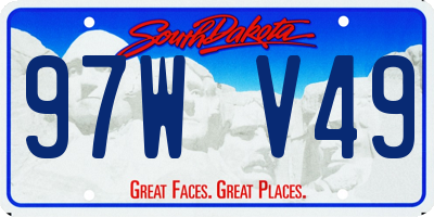 SD license plate 97WV49