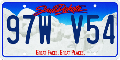 SD license plate 97WV54