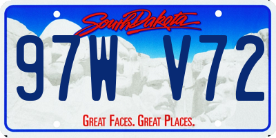 SD license plate 97WV72