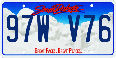 SD license plate 97WV76