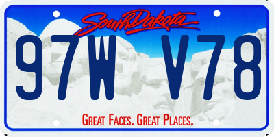 SD license plate 97WV78