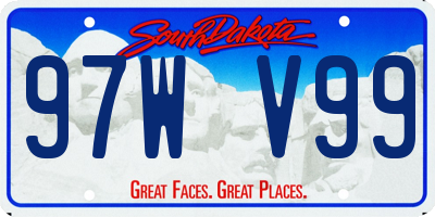 SD license plate 97WV99