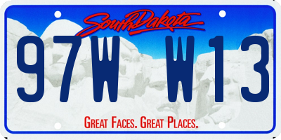 SD license plate 97WW13