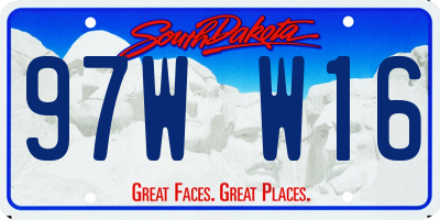 SD license plate 97WW16