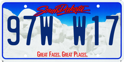 SD license plate 97WW17