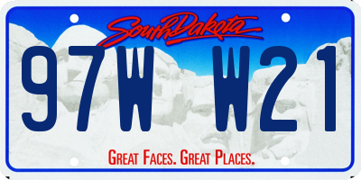 SD license plate 97WW21