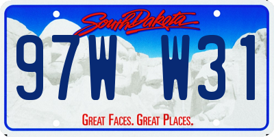 SD license plate 97WW31