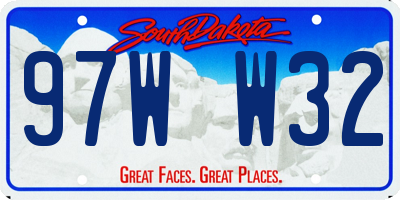 SD license plate 97WW32