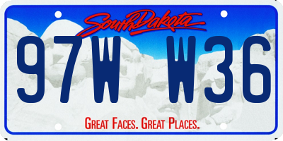 SD license plate 97WW36