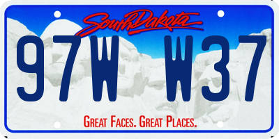 SD license plate 97WW37