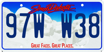 SD license plate 97WW38