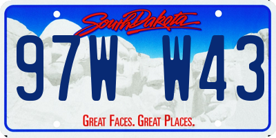 SD license plate 97WW43