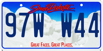 SD license plate 97WW44