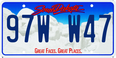 SD license plate 97WW47