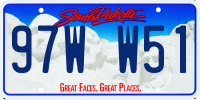SD license plate 97WW51
