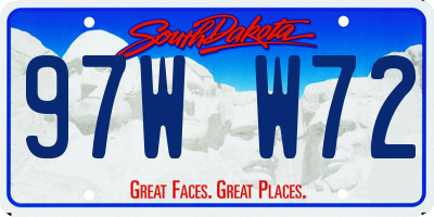 SD license plate 97WW72