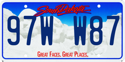 SD license plate 97WW87