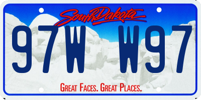 SD license plate 97WW97