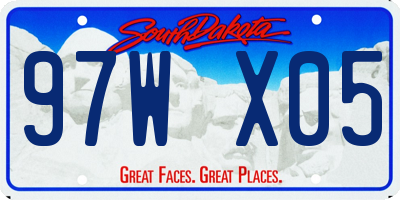 SD license plate 97WX05