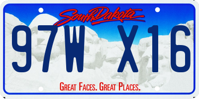 SD license plate 97WX16
