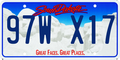 SD license plate 97WX17