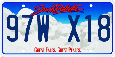SD license plate 97WX18
