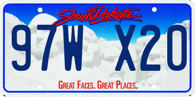 SD license plate 97WX20