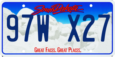 SD license plate 97WX27
