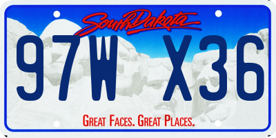 SD license plate 97WX36