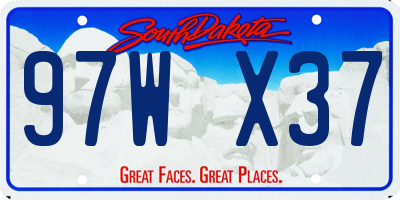 SD license plate 97WX37