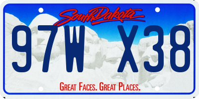 SD license plate 97WX38