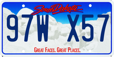 SD license plate 97WX57