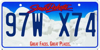 SD license plate 97WX74