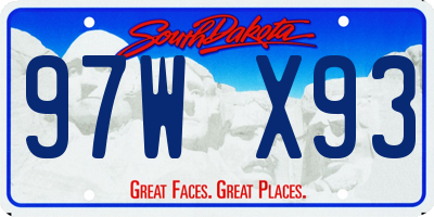 SD license plate 97WX93