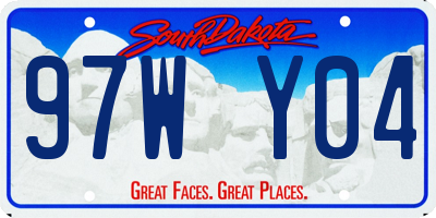 SD license plate 97WY04