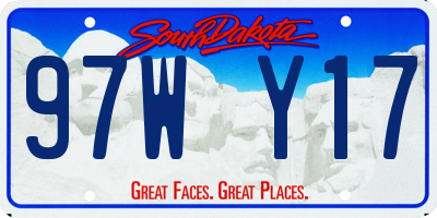SD license plate 97WY17