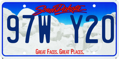 SD license plate 97WY20
