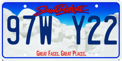 SD license plate 97WY22