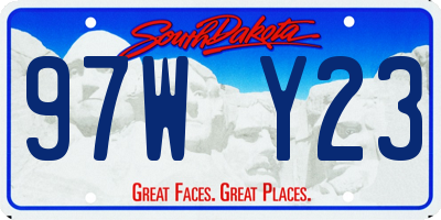 SD license plate 97WY23