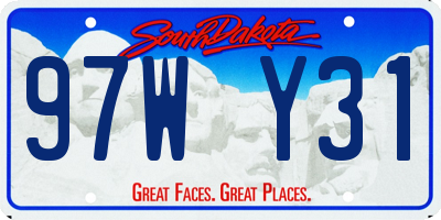 SD license plate 97WY31