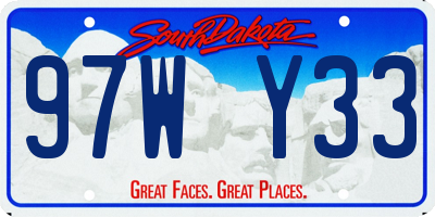SD license plate 97WY33