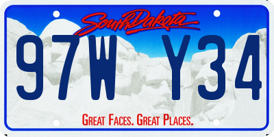 SD license plate 97WY34