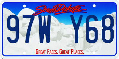 SD license plate 97WY68