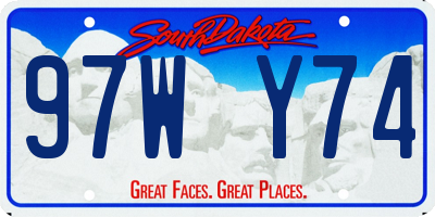 SD license plate 97WY74