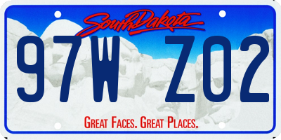 SD license plate 97WZ02