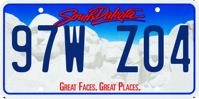SD license plate 97WZ04